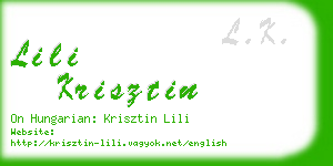 lili krisztin business card